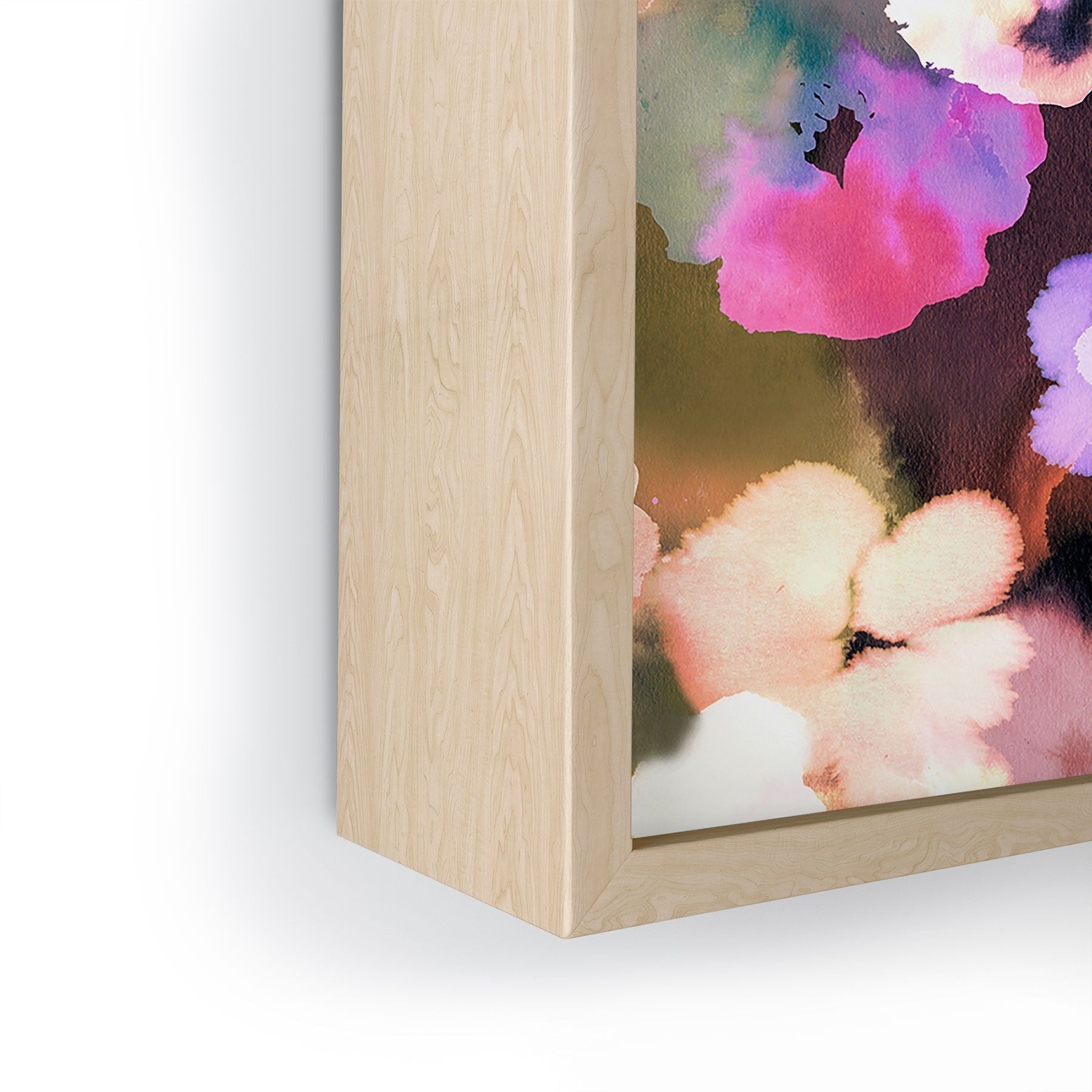 Ninola Design Botanic Retreat Ombre Abstract Watercolor Flowers Pink gold Framed Mini Art Print