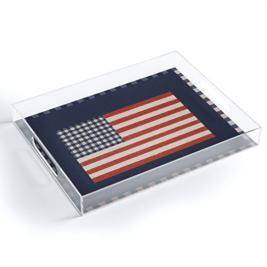 DENY Designs Gingham Flag Acrylic Tray