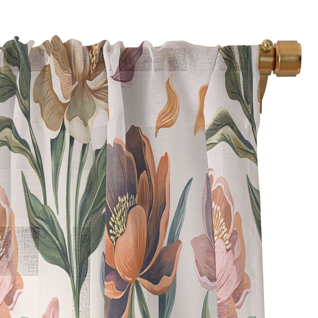 Marta Barragan Camarasa Hand Painted Peony Florals Sheer Non Repeat