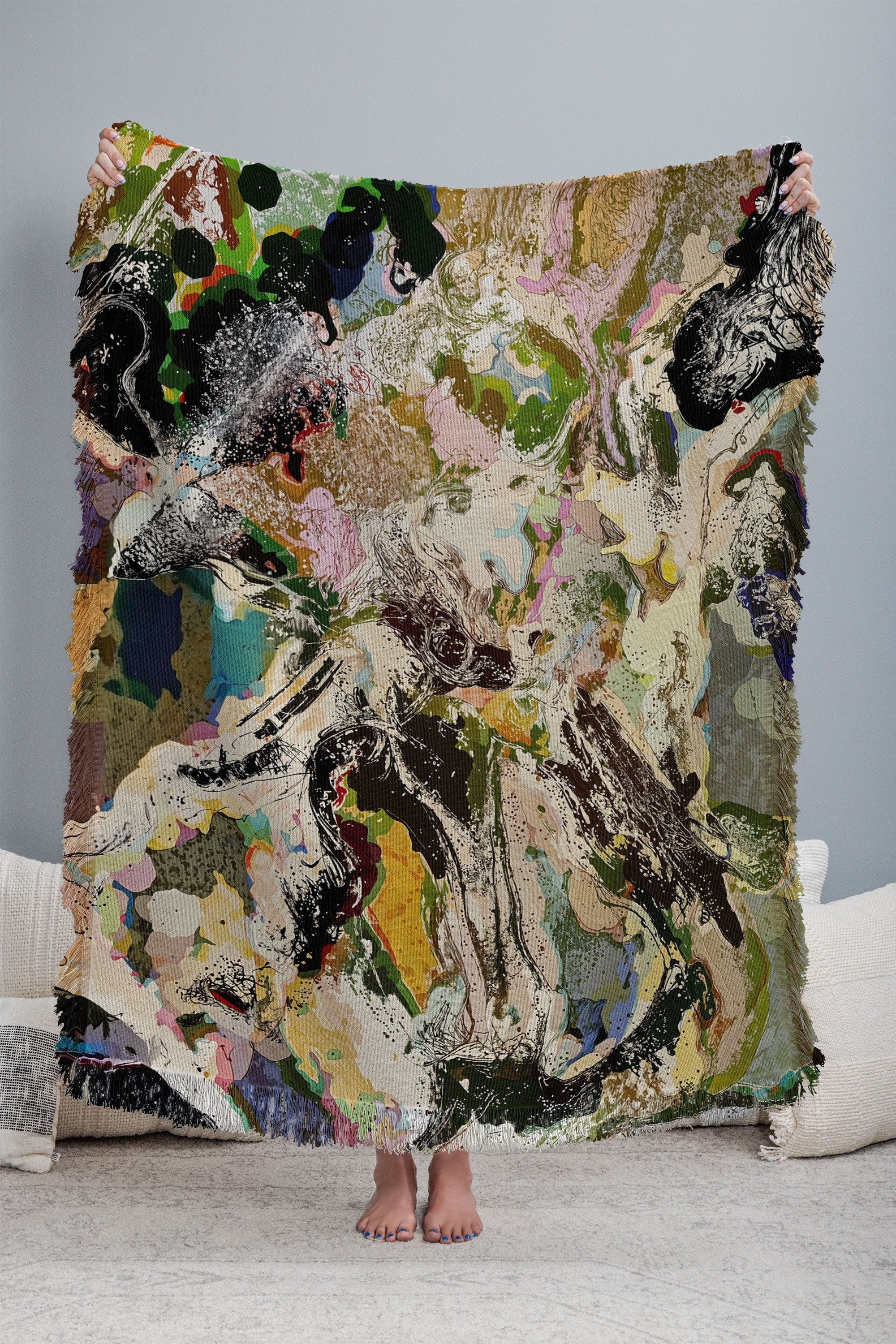 83 Oranges Echoes Beneath the Surface Throw Blanket