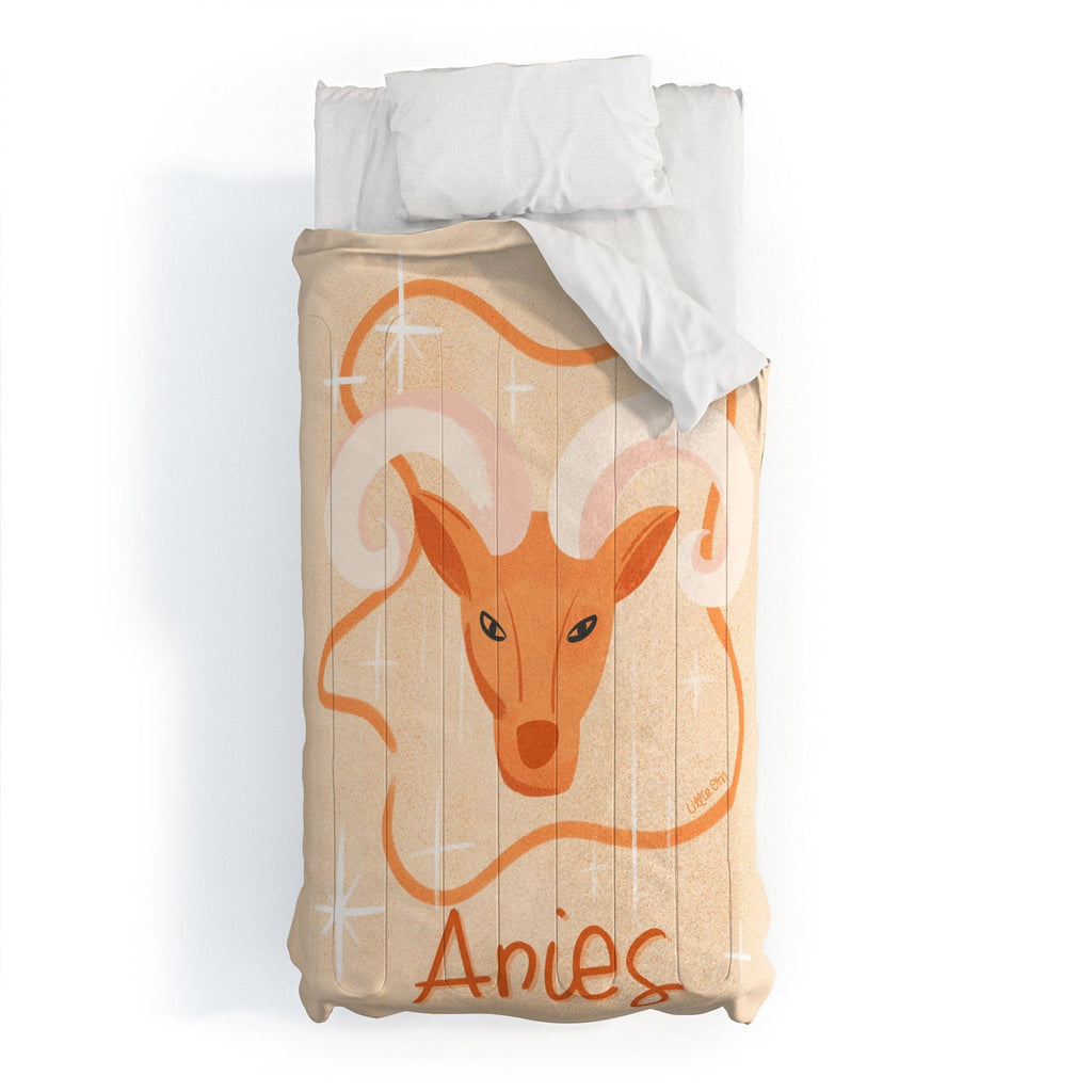 Little Om Zodiac Signs Aries Comforter