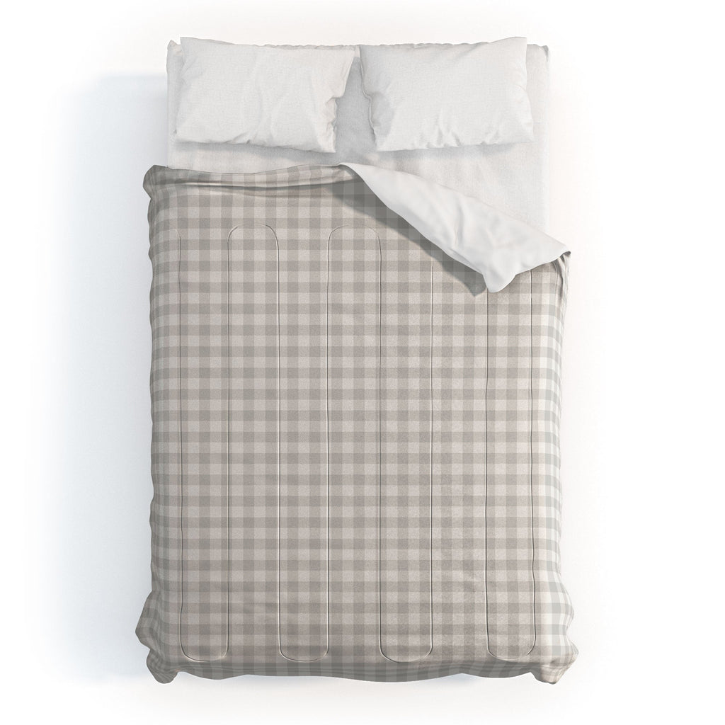 Colour Poems Gingham Plaid Pattern Cloud White Comforter