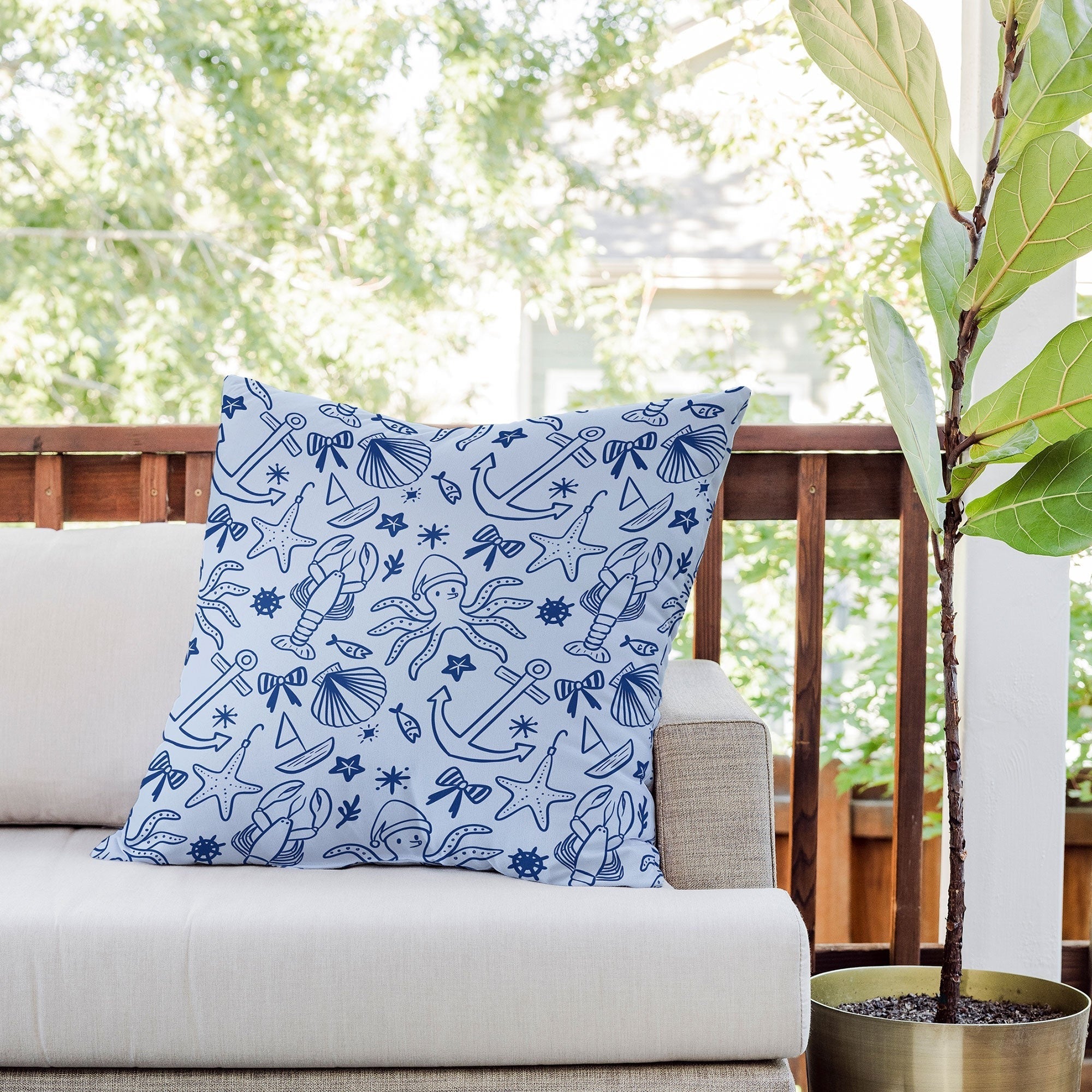 Design by Spark Marine Christmas Holiday Outdoor Throw Pillow