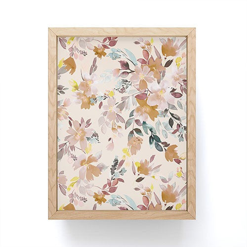 Ninola Design Botanic Retreat Floral Oleander Whimsical Soft Pink Framed Mini Art Print