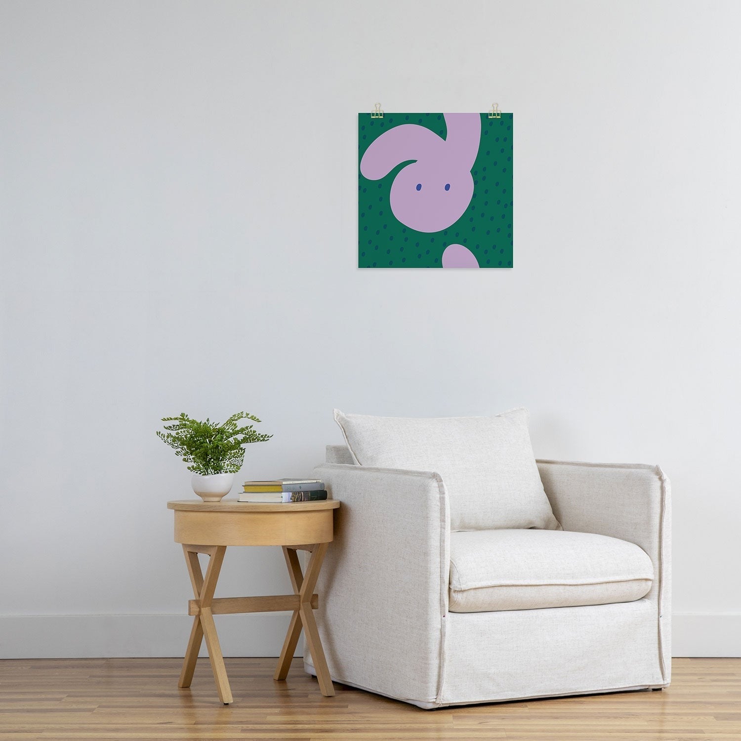 Camilla Foss Pebbles and Rabbit Art Print