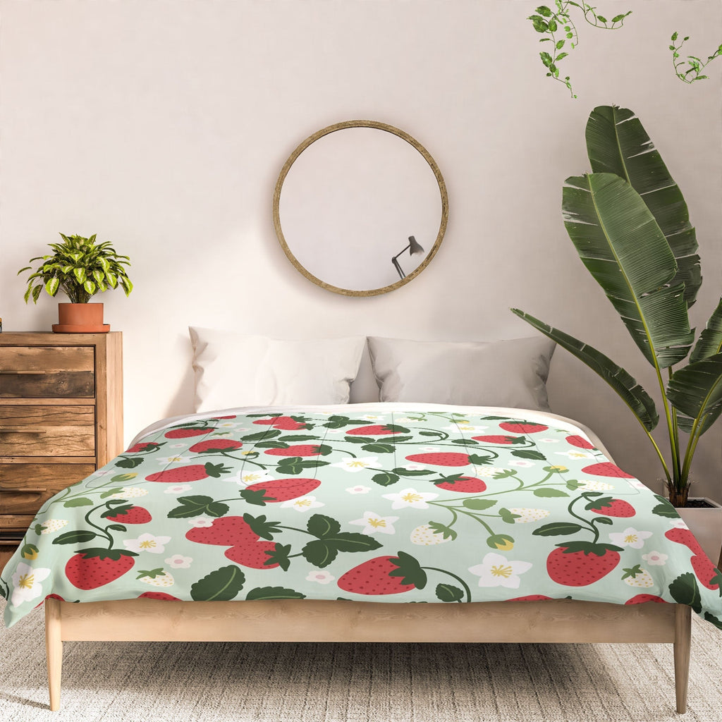 Design by Spark Strawberry Florals Fields Comforter