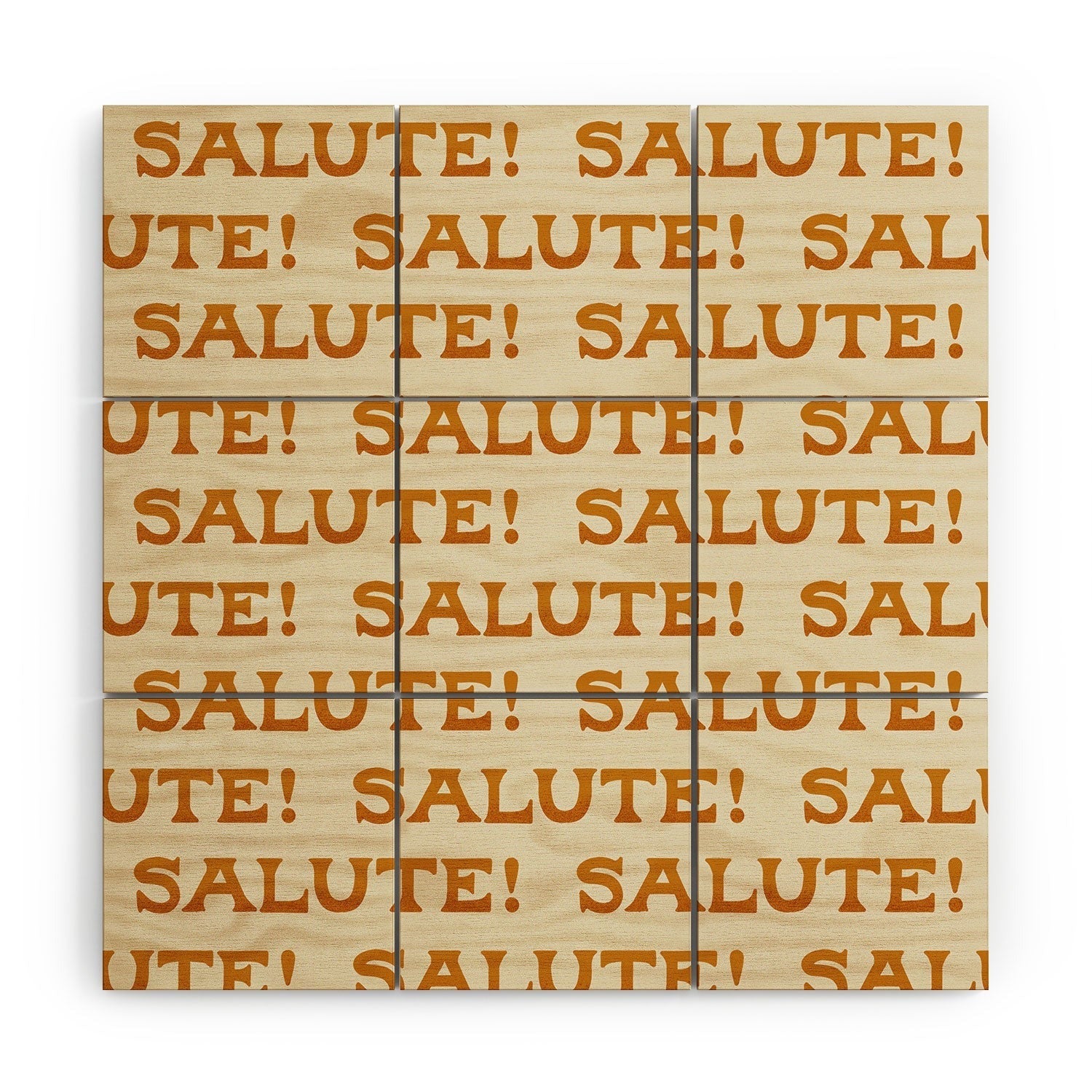 Jessica Molina Salute Gold Pattern on Cream Wood Wall Mural