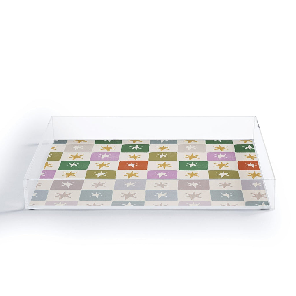 LouBruzzoni Retro Star Block Pattern Acrylic Tray