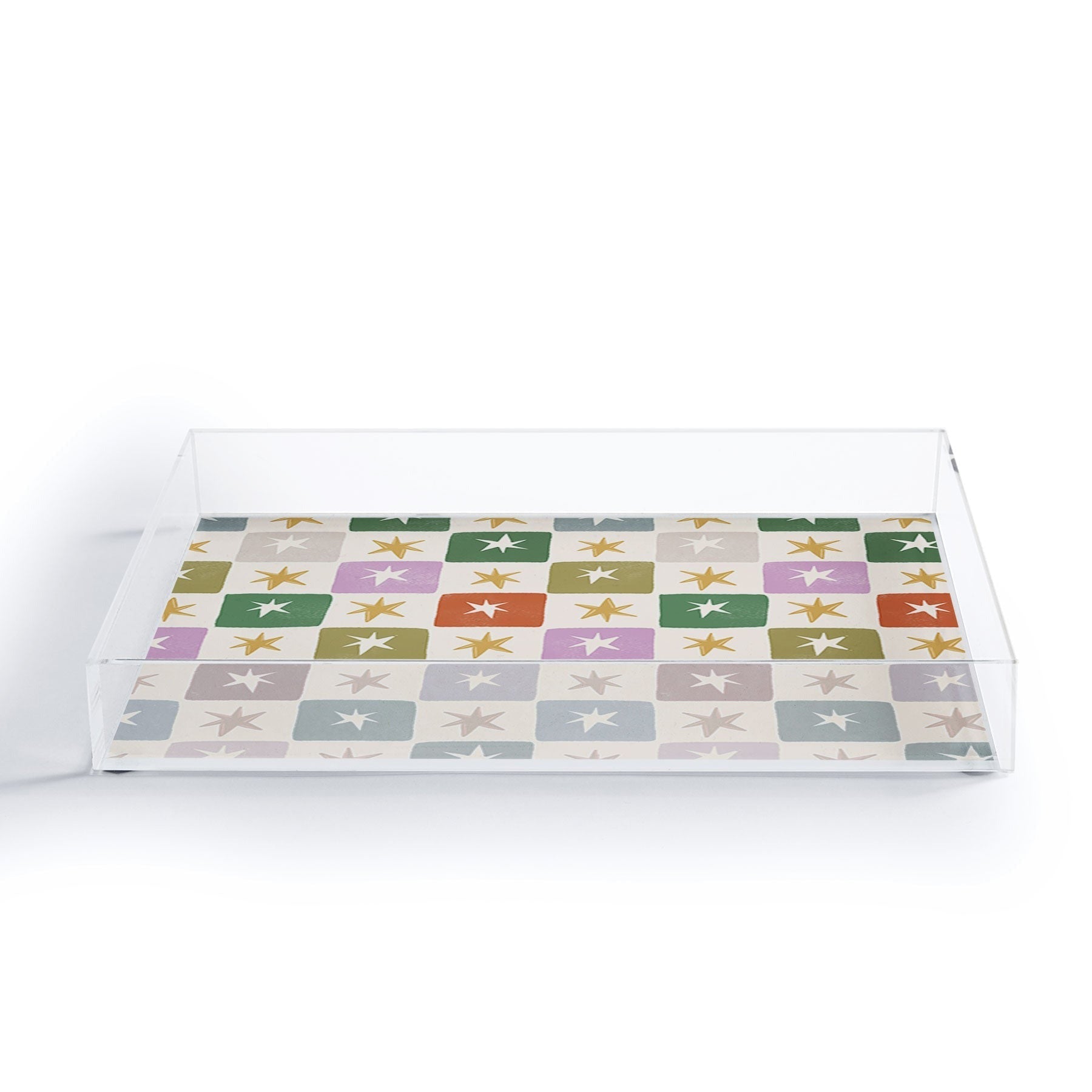 LouBruzzoni Retro Star Block Pattern Acrylic Tray