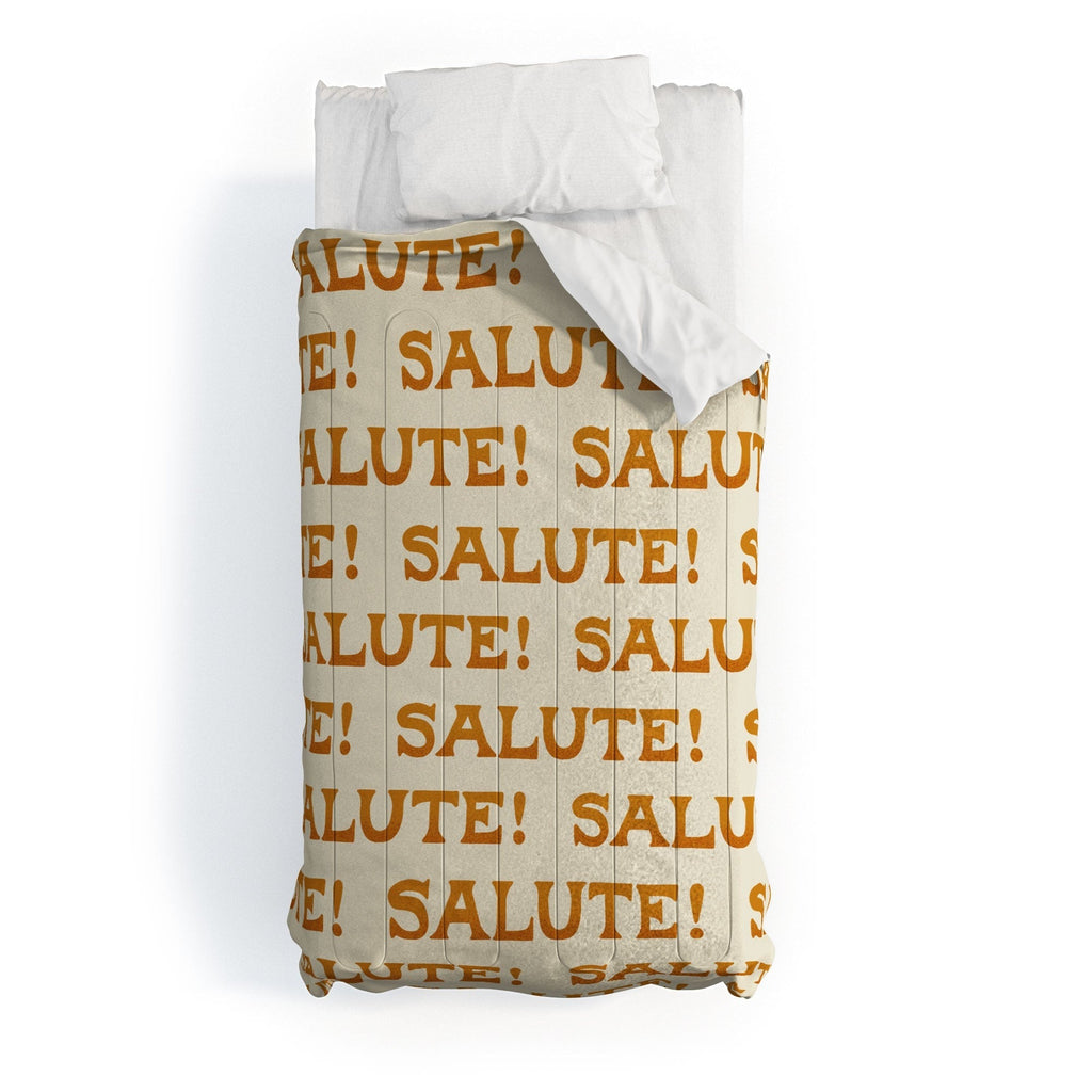 Jessica Molina Salute Gold Pattern on Cream Comforter