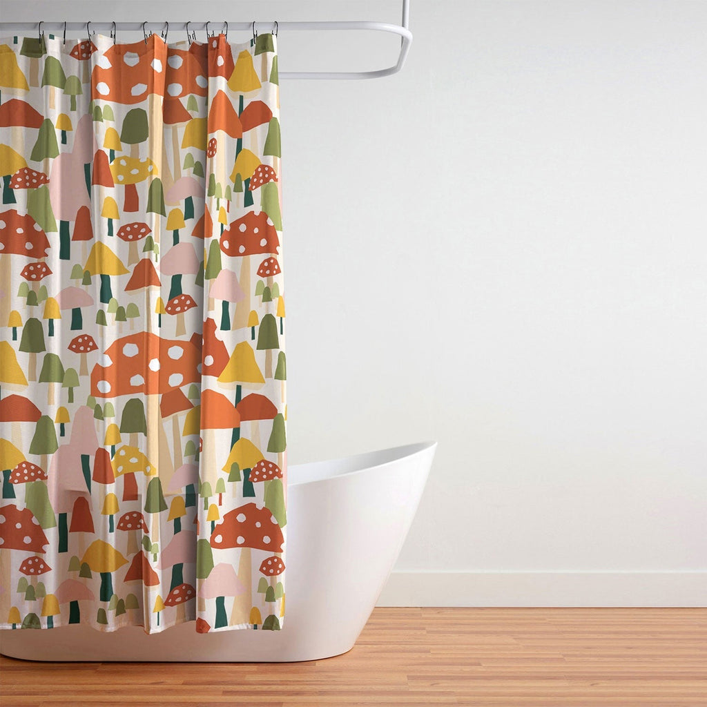 Valeria Frustaci autumnal mushrooms Shower Curtain
