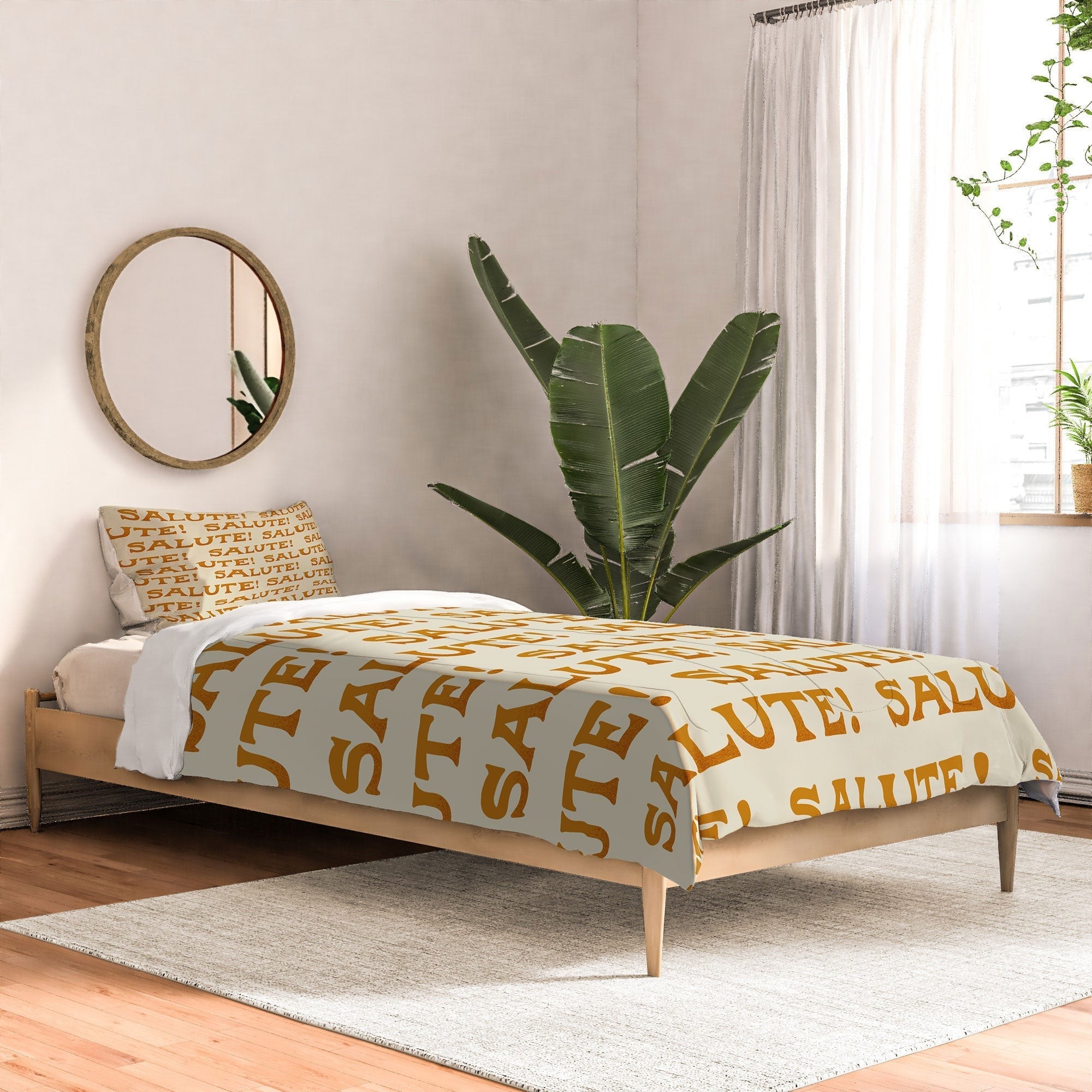 Jessica Molina Salute Gold Pattern on Cream Comforter