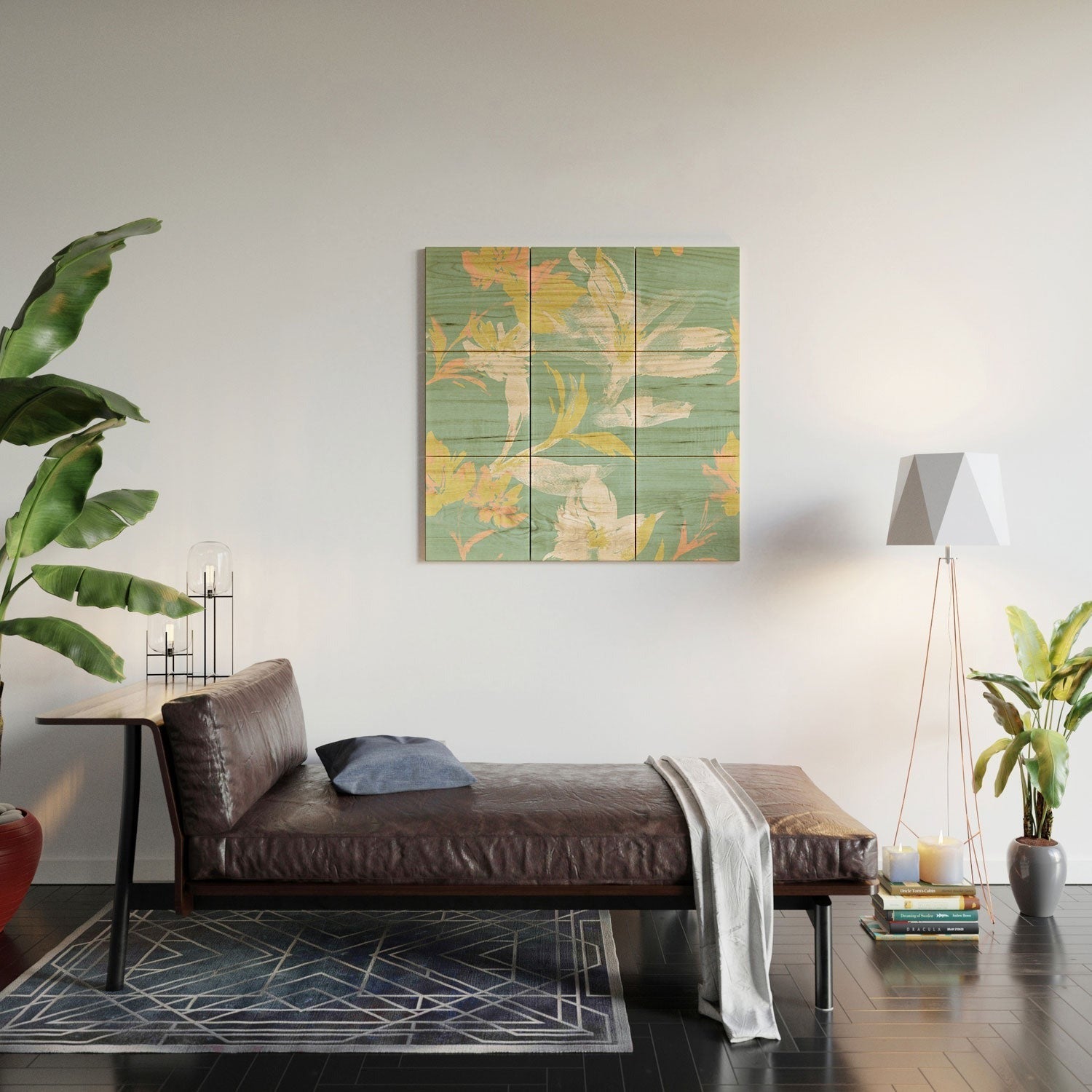 Gabriela Fuente Emma Floral Mint Wood Wall Mural