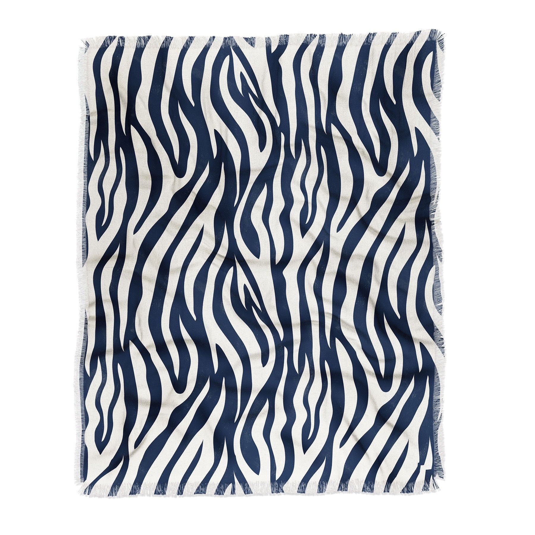 Avenie BR Navy Tiger Stripes Throw Blanket