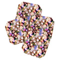 Ninola Design Botanic Retreat Ombre Abstract Watercolor Flowers Pink gold Coaster Set