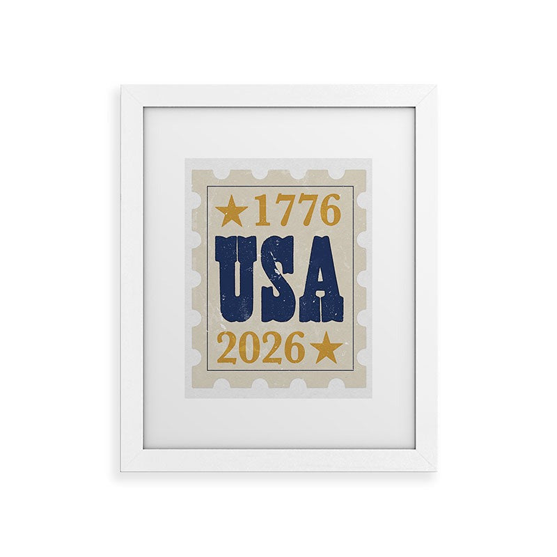 DENY Designs USA Stamp Framed Art Print