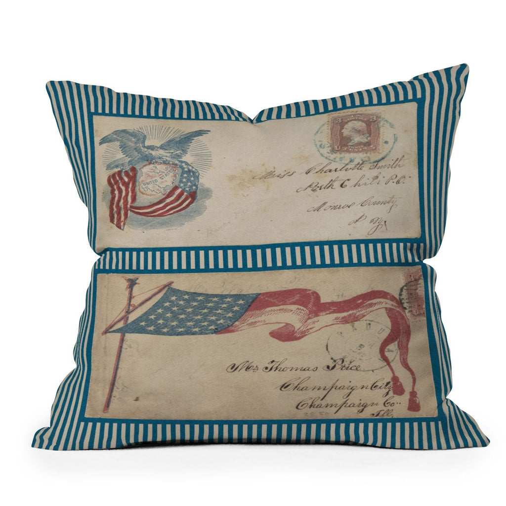 DENY Designs Civil War Envelopes Outdoor Throw Pillow