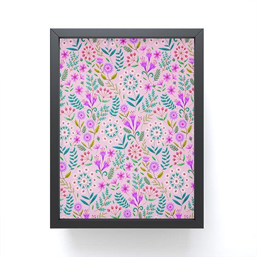 Pimlada Phuapradit Ditsy Purple Floral Half Drop Framed Mini Art Print