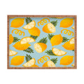 Jessica Molina Lemon Pattern on Sky Blue Rectangular Tray