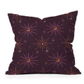 Little Om Pattern Little Moon plum Outdoor Throw Pillow
