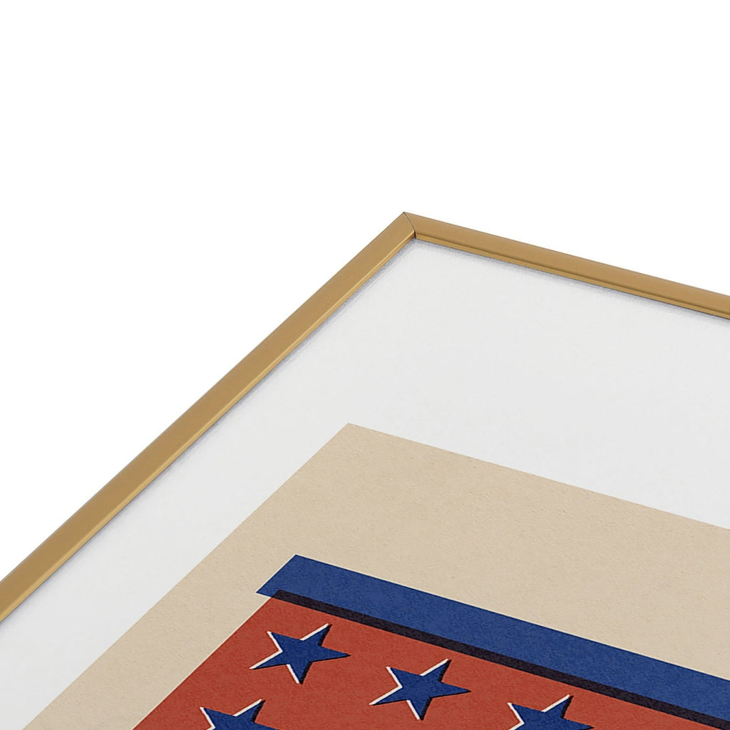 DENY Designs Star Banner Metal Framed Art Print