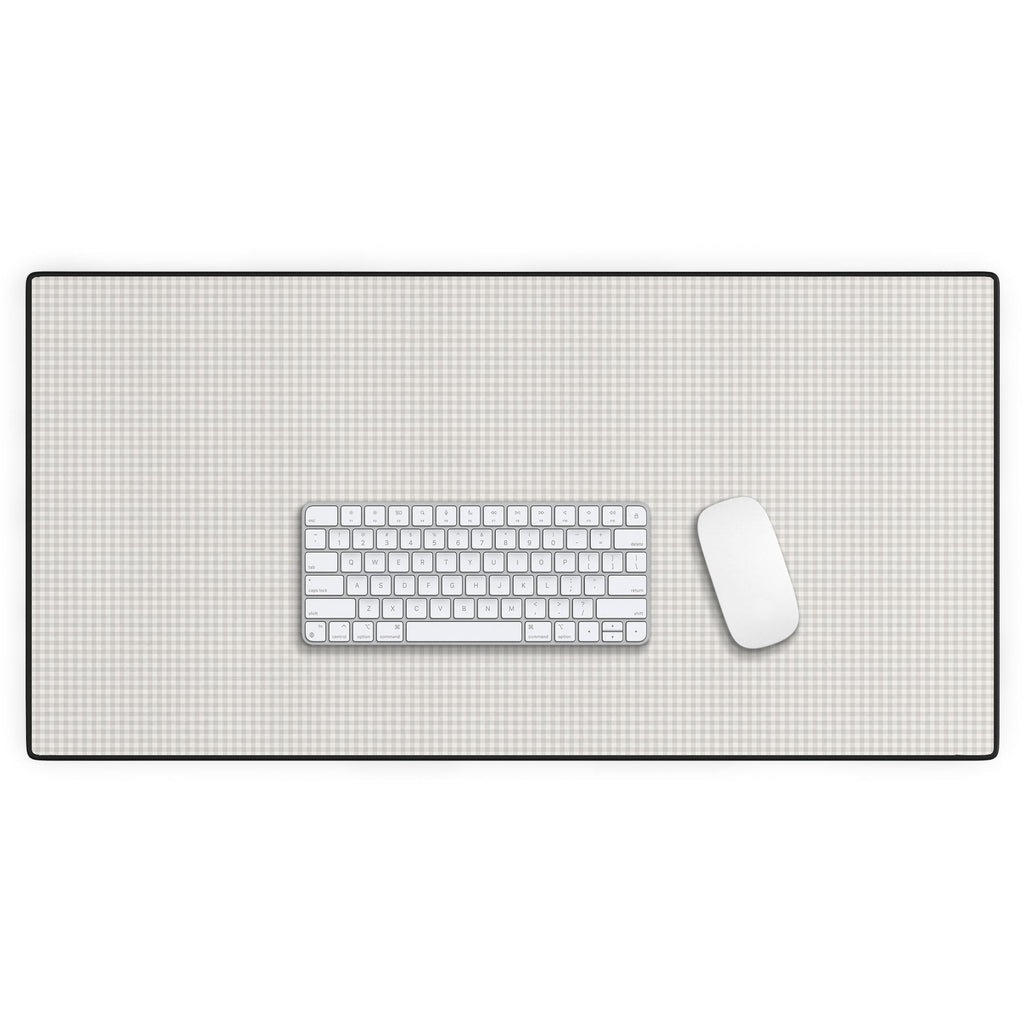 Colour Poems Gingham Plaid Pattern Cloud White Desk Mat