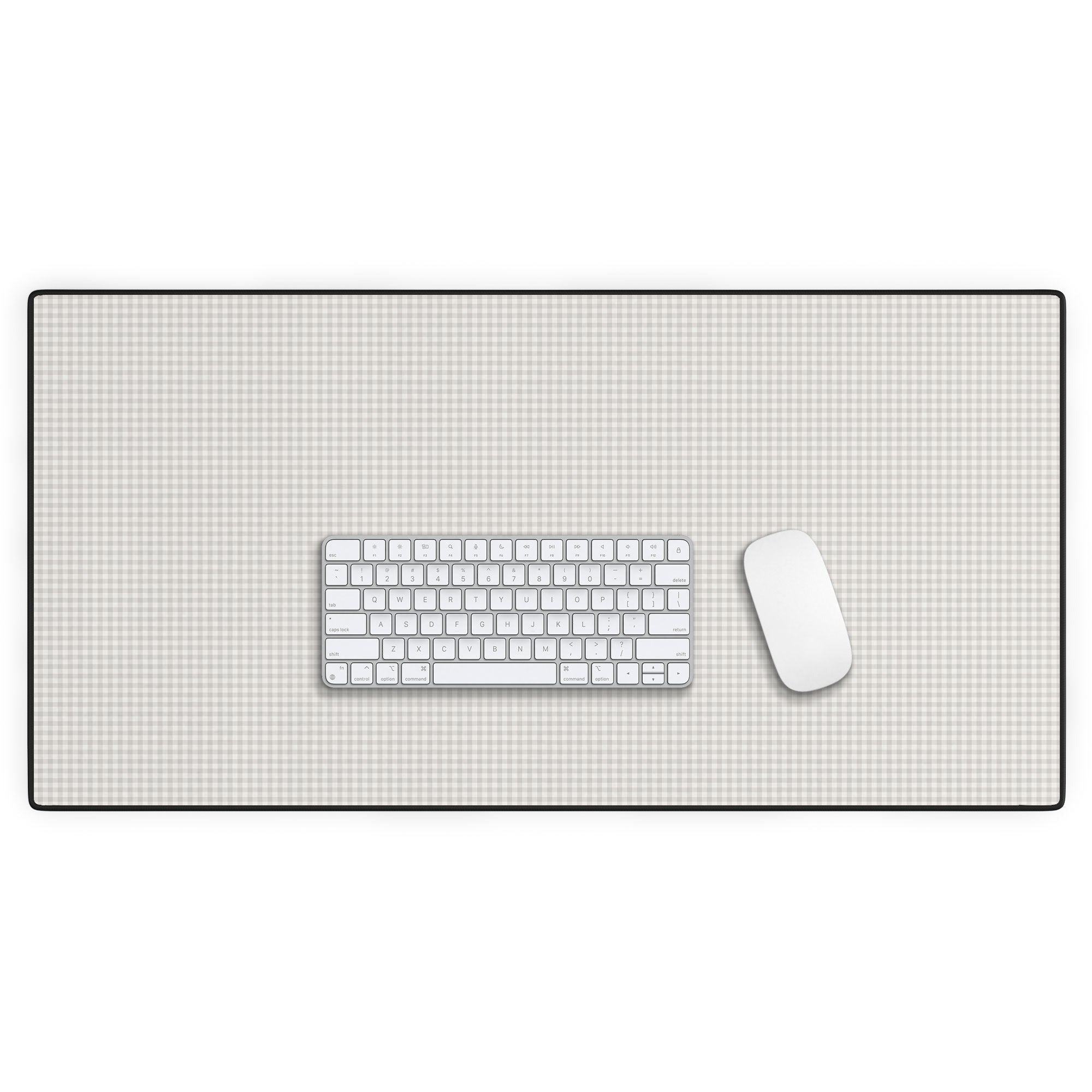 Colour Poems Gingham Plaid Pattern Cloud White Desk Mat