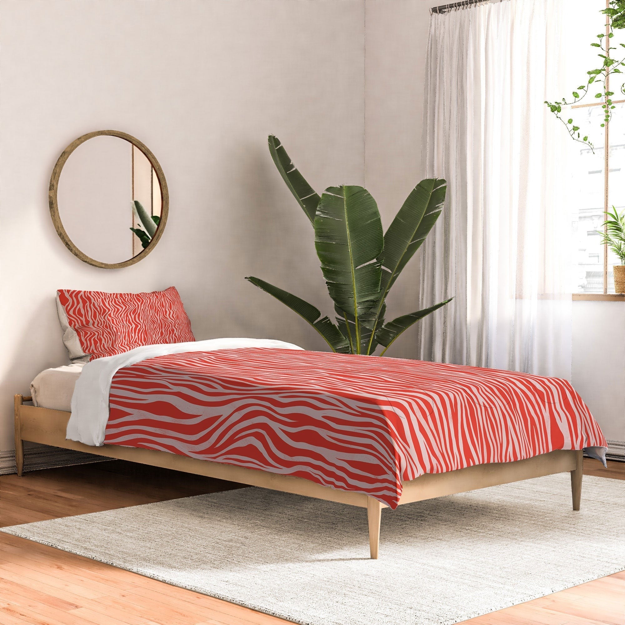 Avenie BR Red Zebra Stripe Comforter