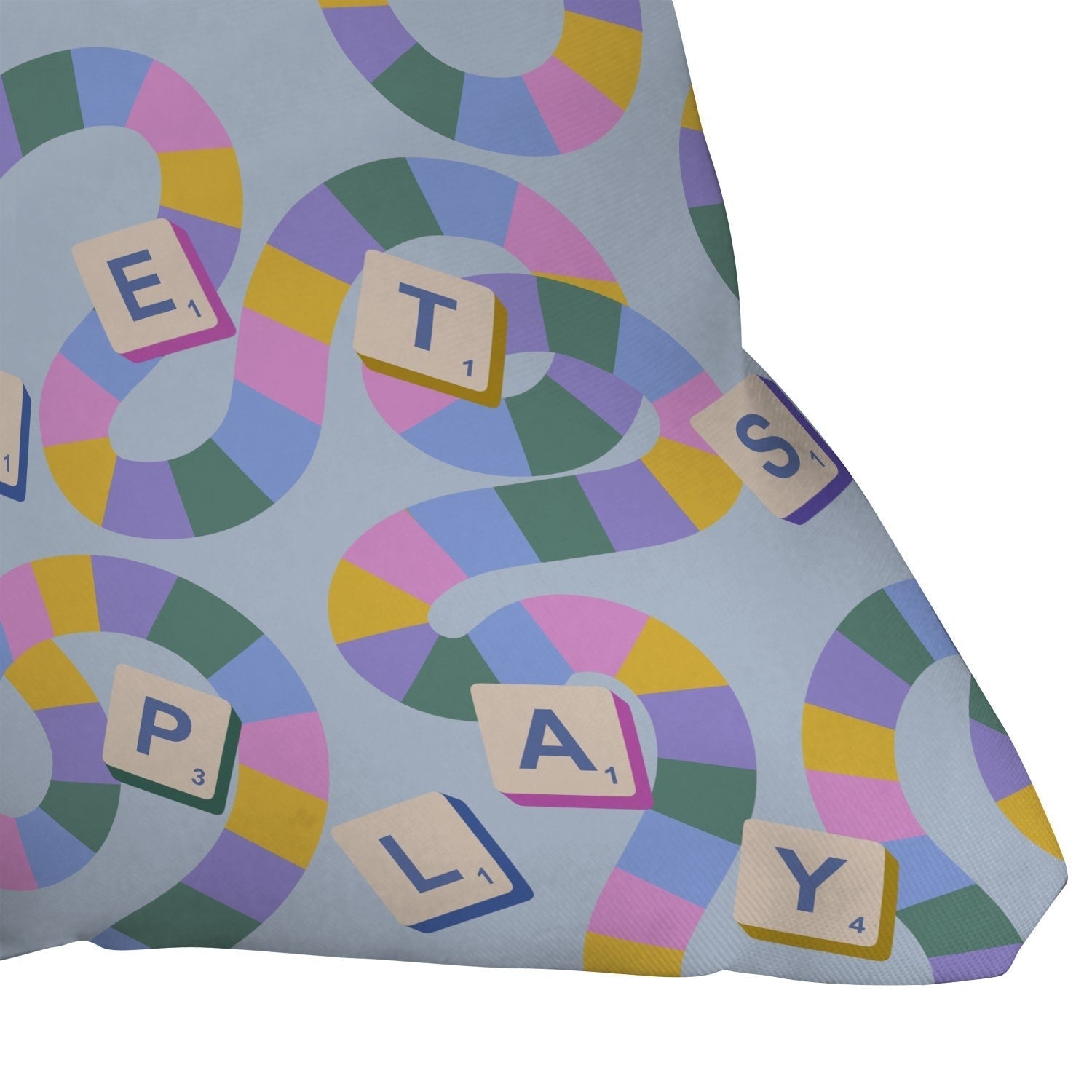 Design by Spark Scrabble Board Game Night Outdoor Throw Pillow