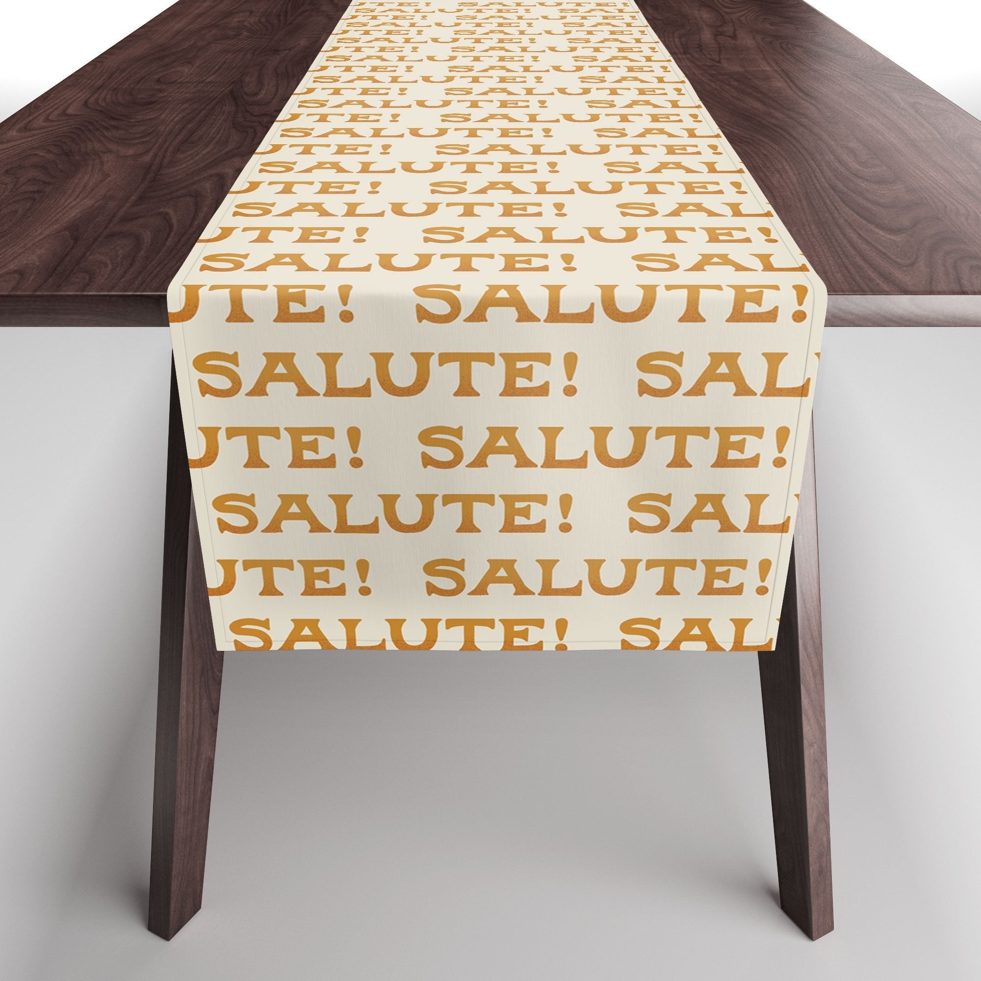 Jessica Molina Salute Gold Pattern on Cream Table Runner