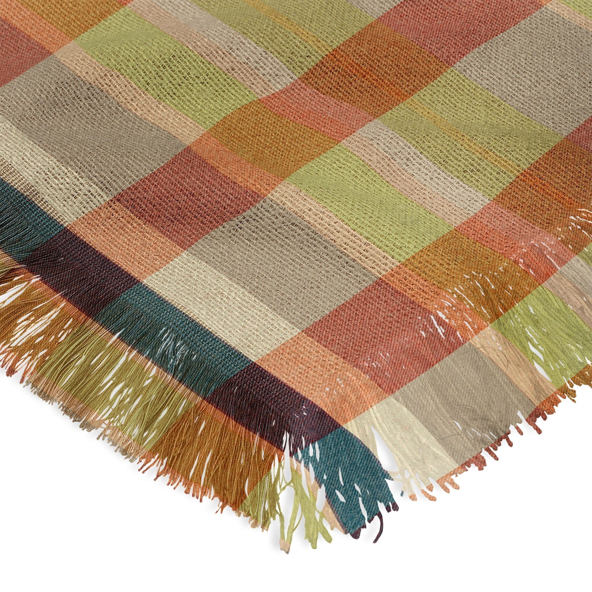 Marta Barragan Camarasa Retro Picnic Plaid Warm Tones Throw Blanket