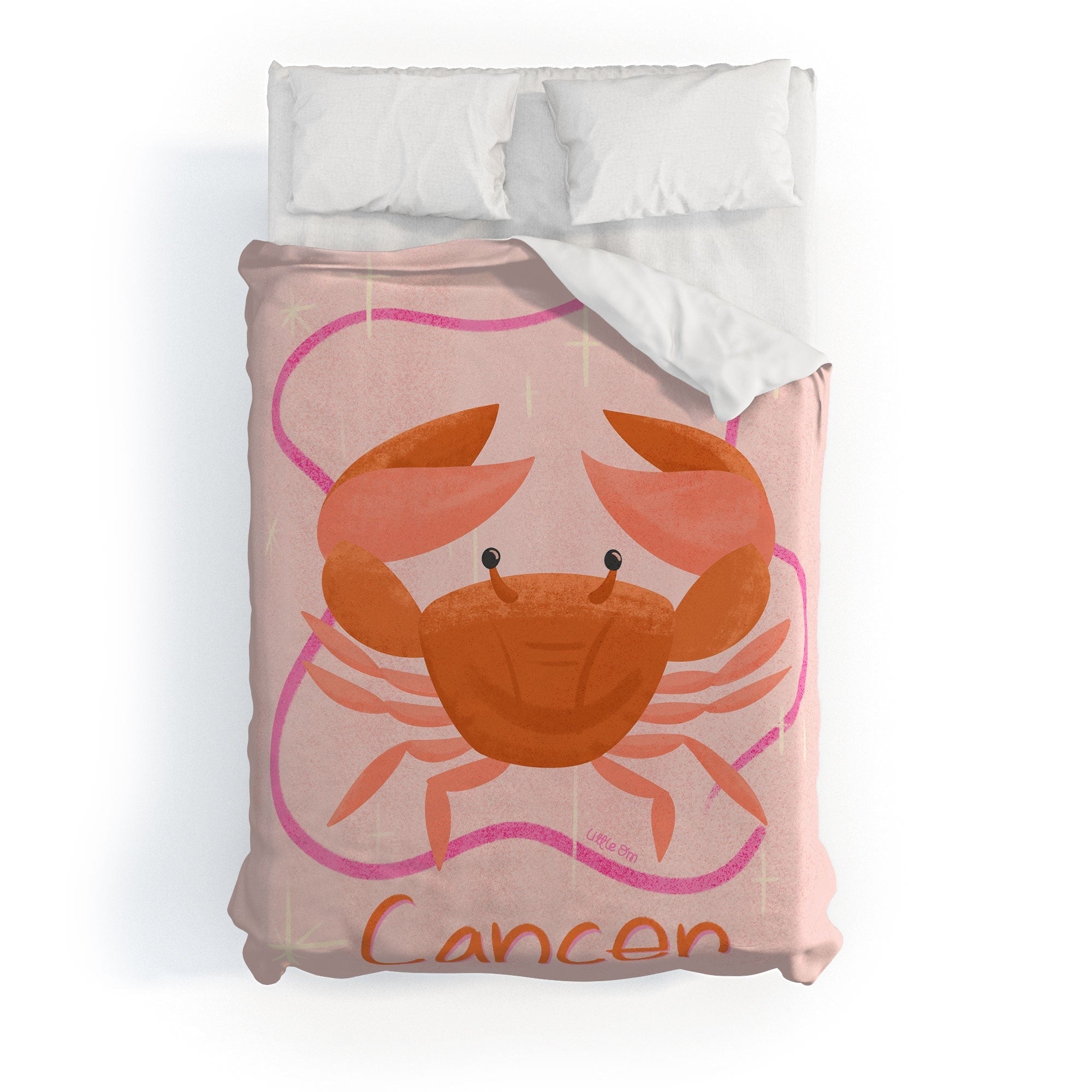 Little Om Zodiac Signs Cancer Duvet Cover