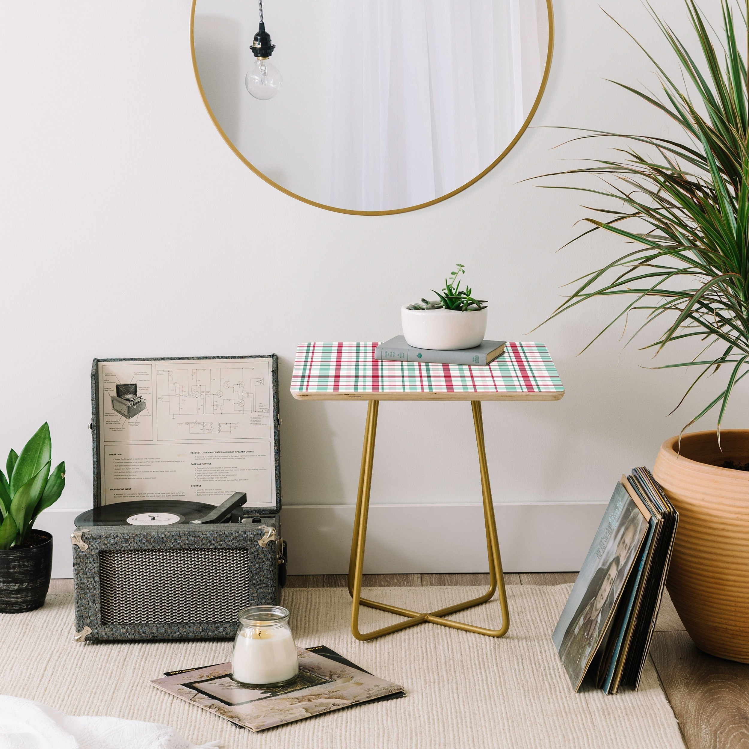 Lisa Argyropoulos Merry Vintage Plaid Side Table