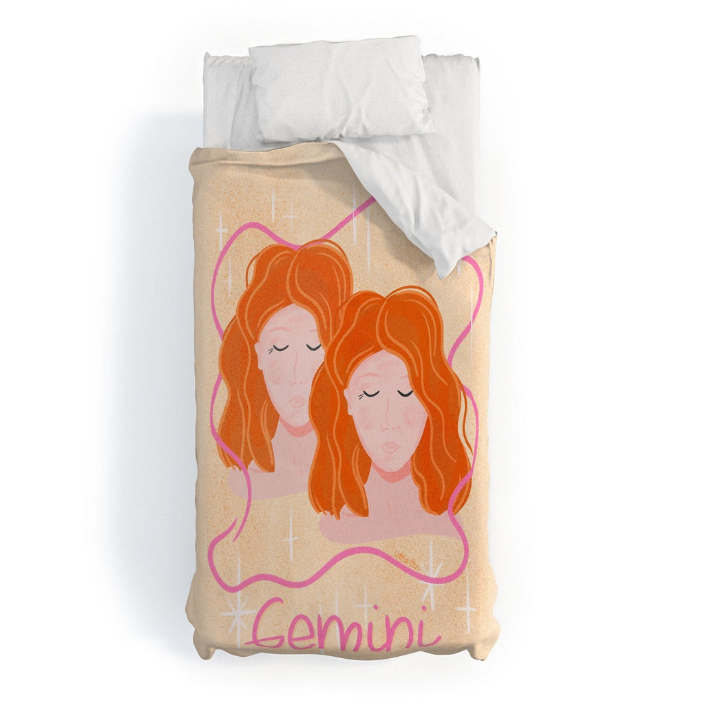 Little Om Zodiac Signs Gemini Duvet Cover