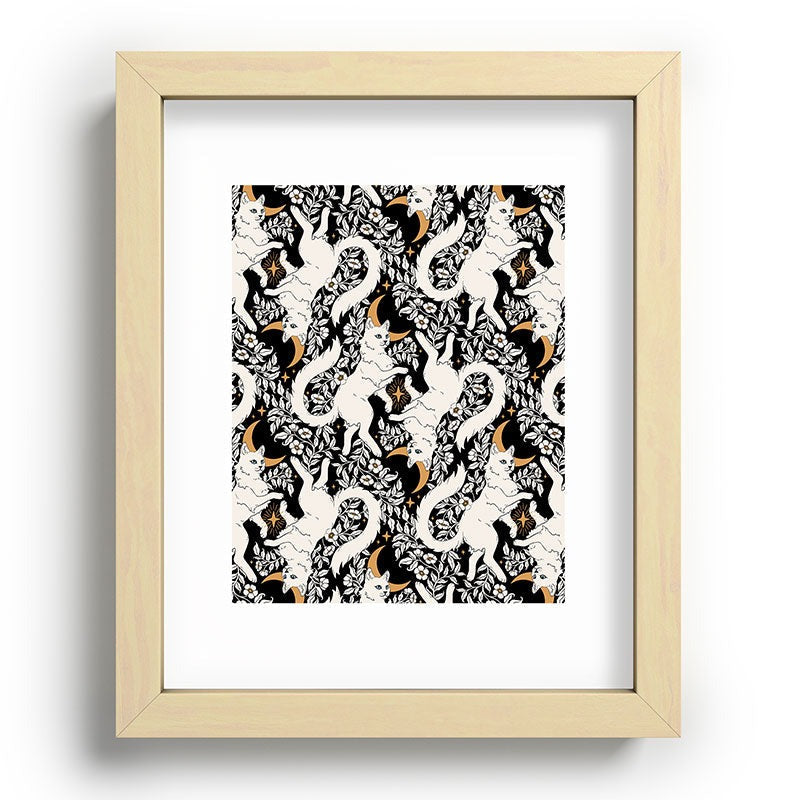 Avenie Celestial Cats Gold Recessed Framing Rectangle