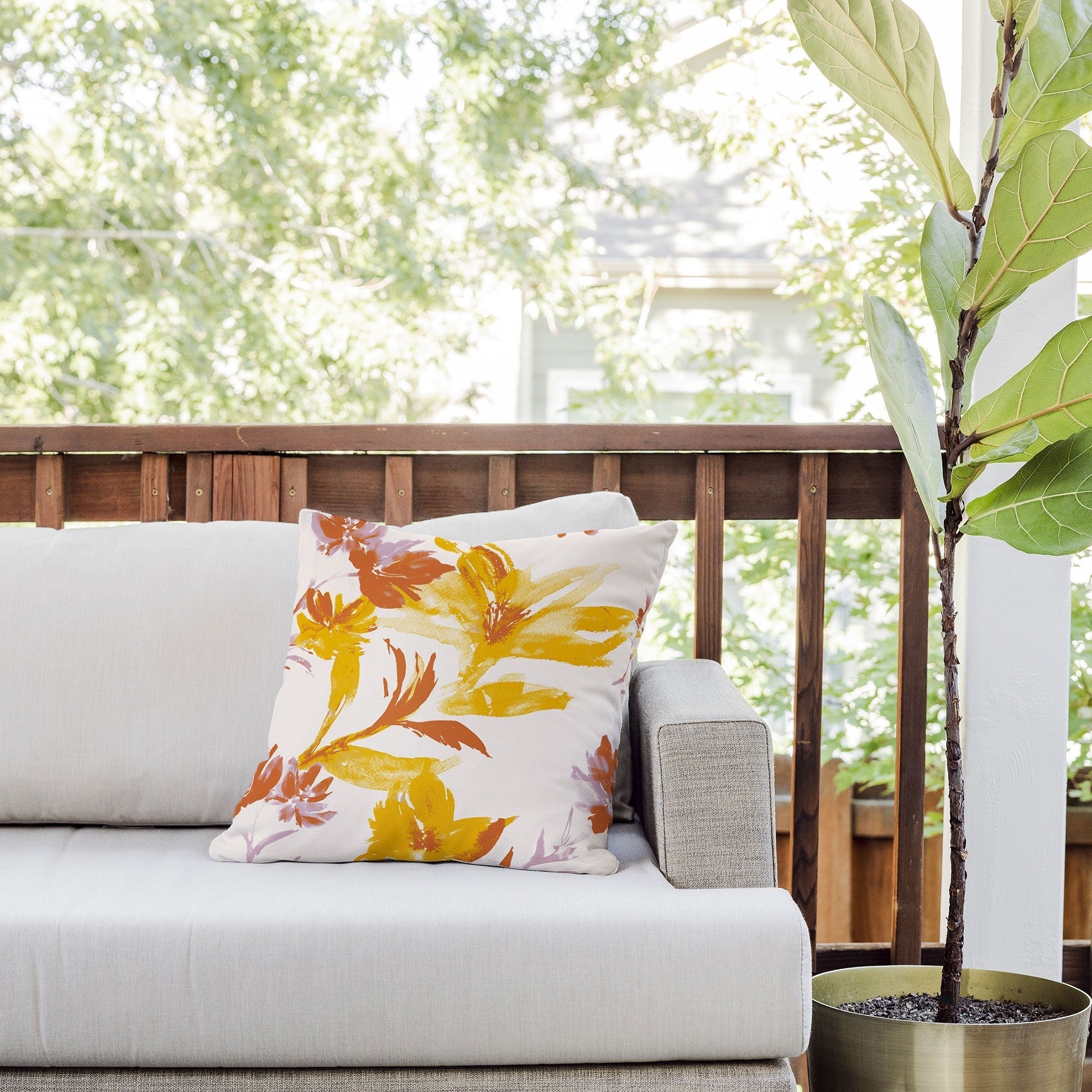 Gabriela Fuente Emma Floral Classic Outdoor Throw Pillow