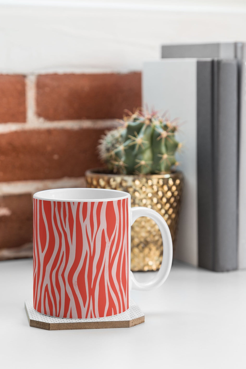 Avenie BR Red Zebra Stripe Coffee Mug