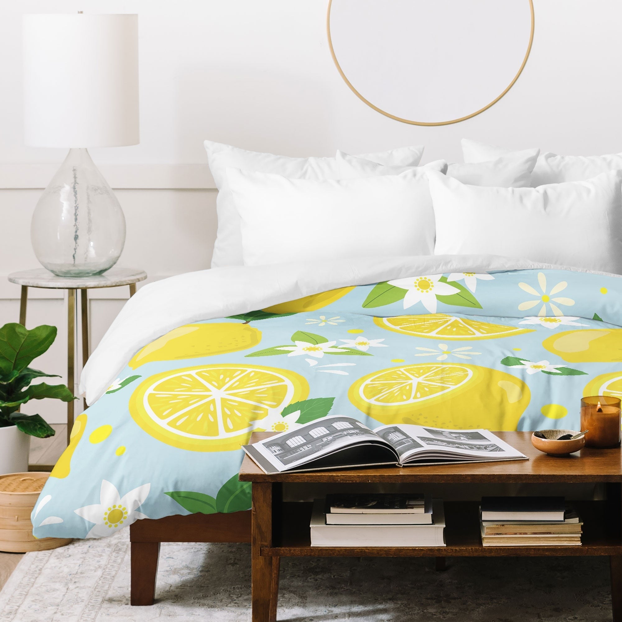 Design by Spark Lemony Fresh Florals Duvet Cover