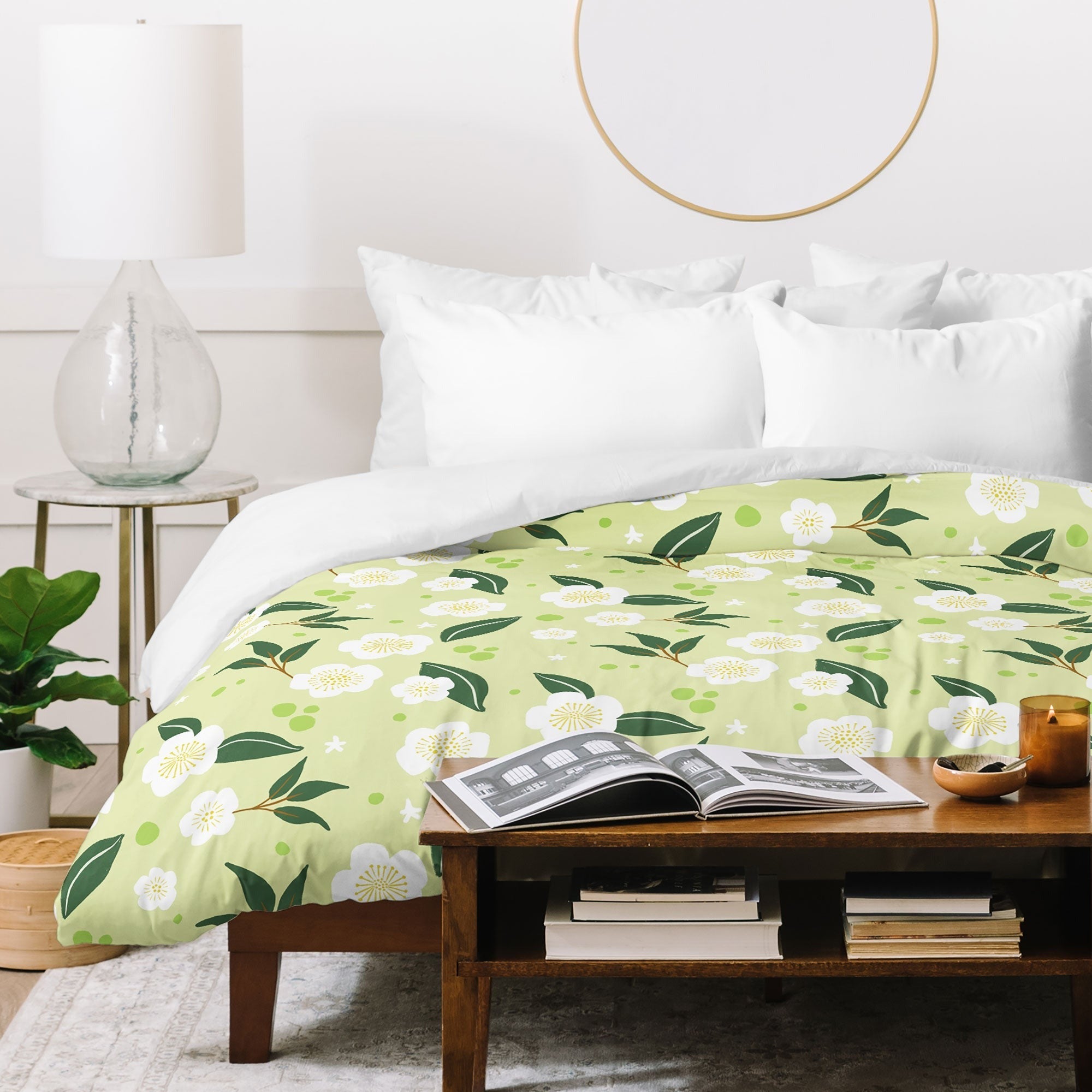 Design by Spark Matcha Tea Florals Duvet Cover
