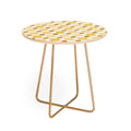 Ninola Design Everyday Artifact Checker Mosaic Tiles Geometry Yellow Round Side Table