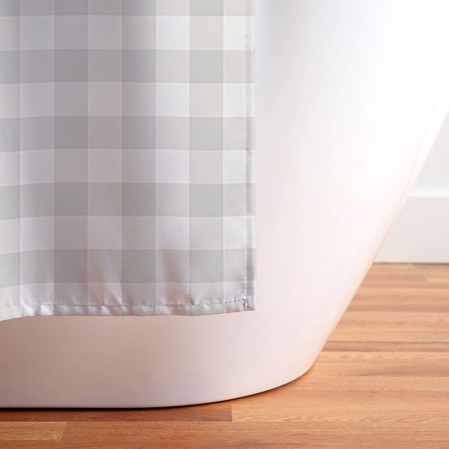 Colour Poems Gingham Plaid Pattern Cloud White Shower Curtain