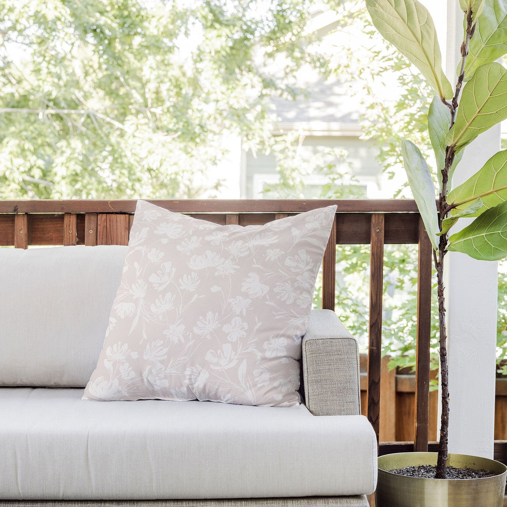 Gabriela Fuente Martine Neutral Outdoor Throw Pillow
