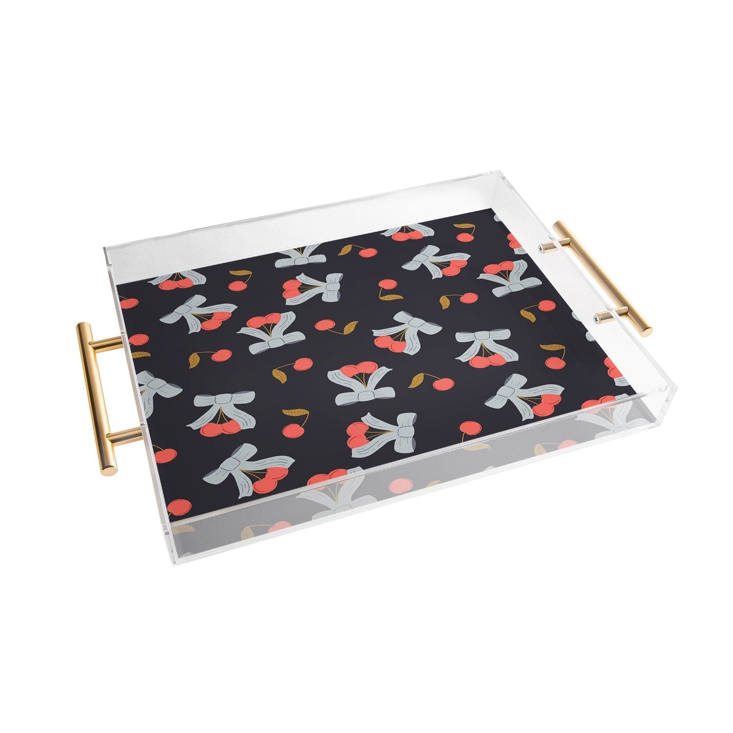 Jennifer Labre Cherries and Bows Acrylic Tray