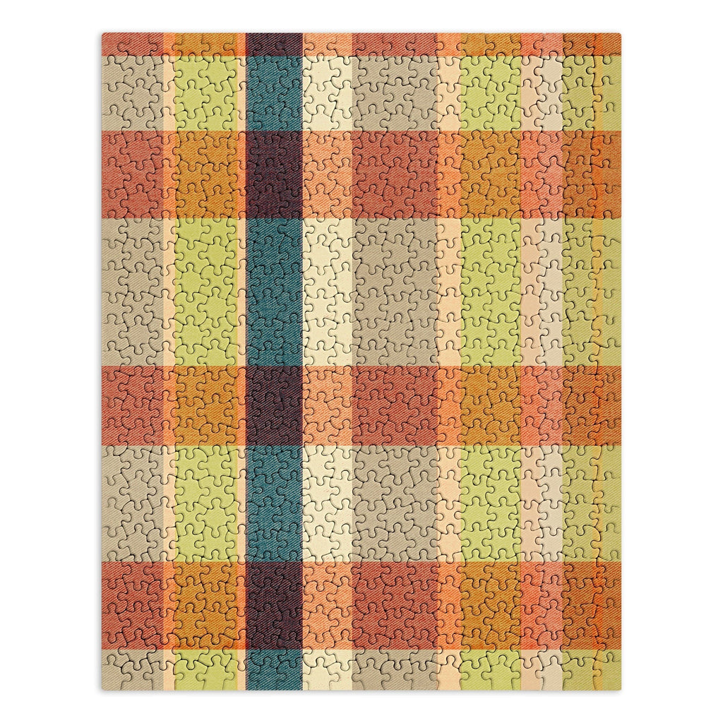 Marta Barragan Camarasa Retro Picnic Plaid Warm Tones Puzzle