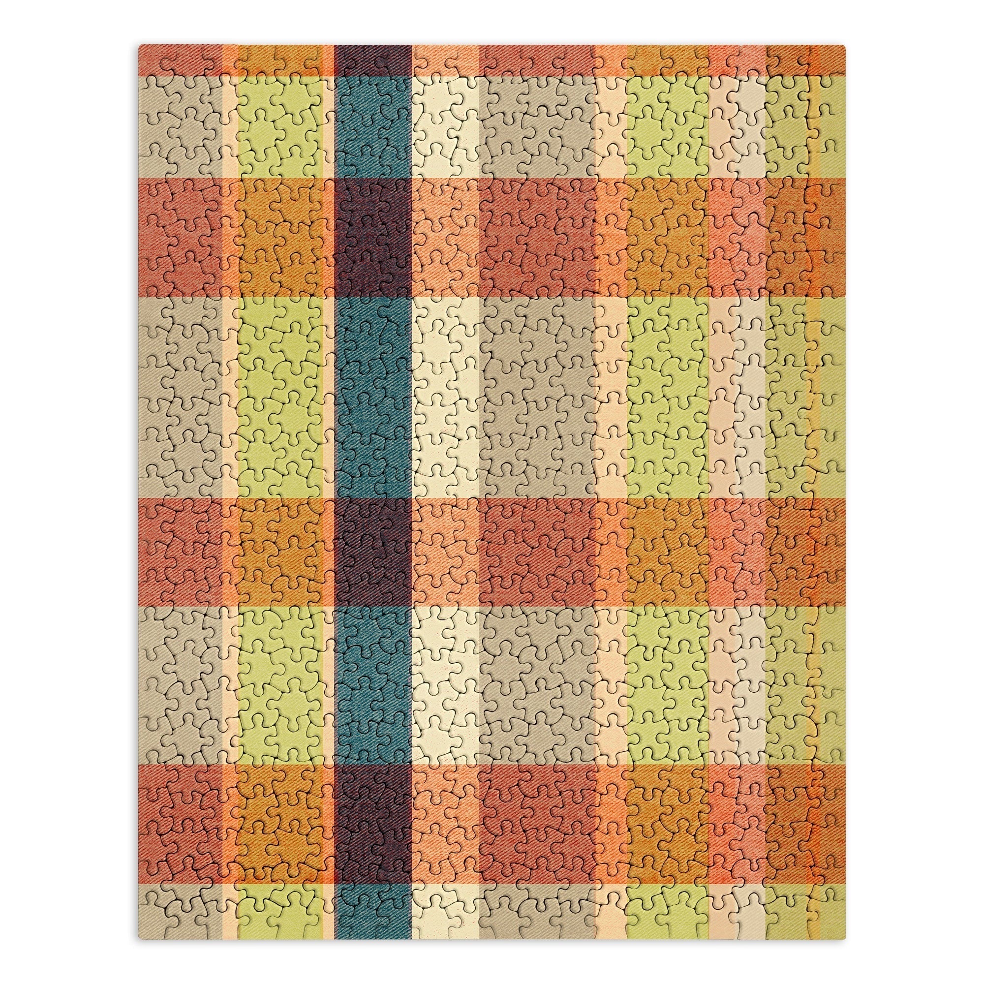 Marta Barragan Camarasa Retro Picnic Plaid Warm Tones Puzzle