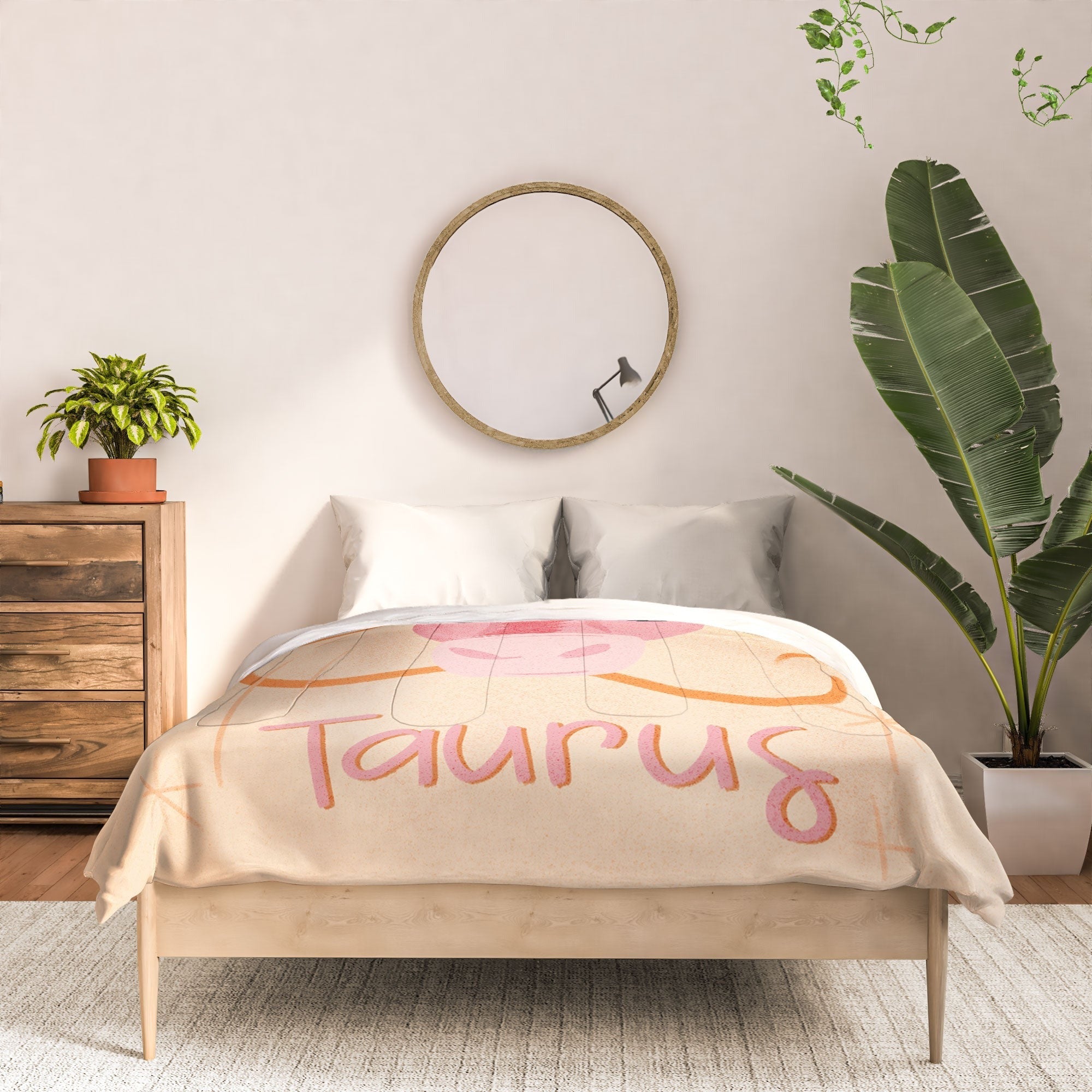 Little Om Zodiac Sign Taurus Comforter