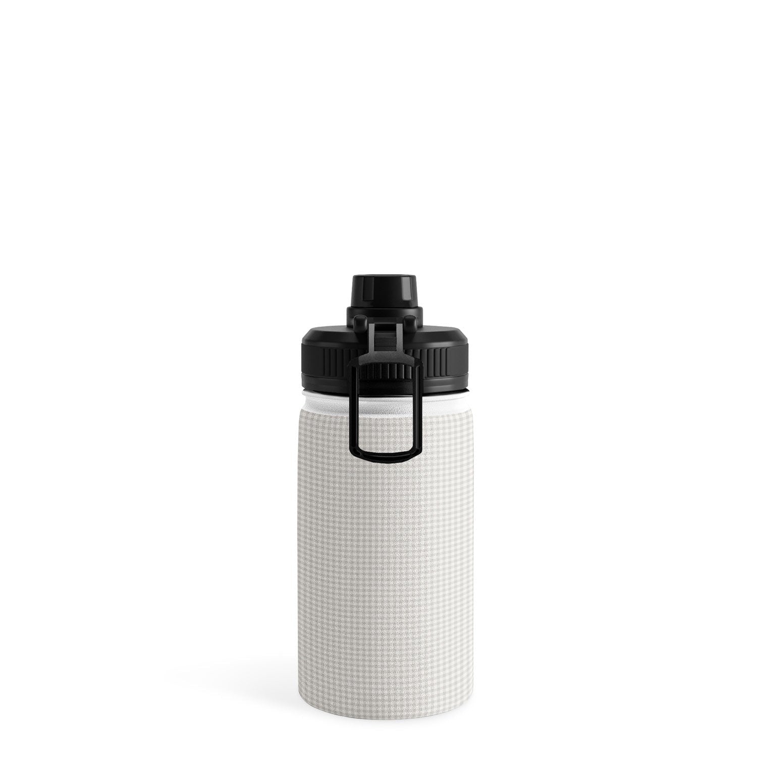 Colour Poems Gingham Plaid Pattern Cloud White Water Bottle