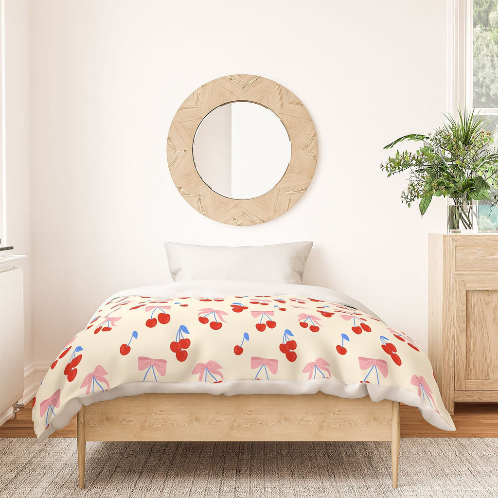 Design by Spark Cherries And Ribbons Duvet Cover