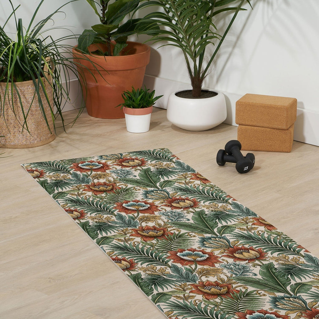 Marta Barragan Camarasa Retro Jungle Garden Yoga Mat