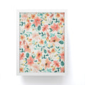 Ninola Design Botanic Retreat Tropical Whimsical Flowers Coral Green Framed Mini Art Print